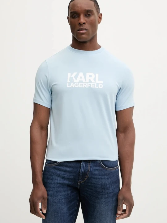 Zdjęcie produktu Karl Lagerfeld t-shirt bawełniany niebieski