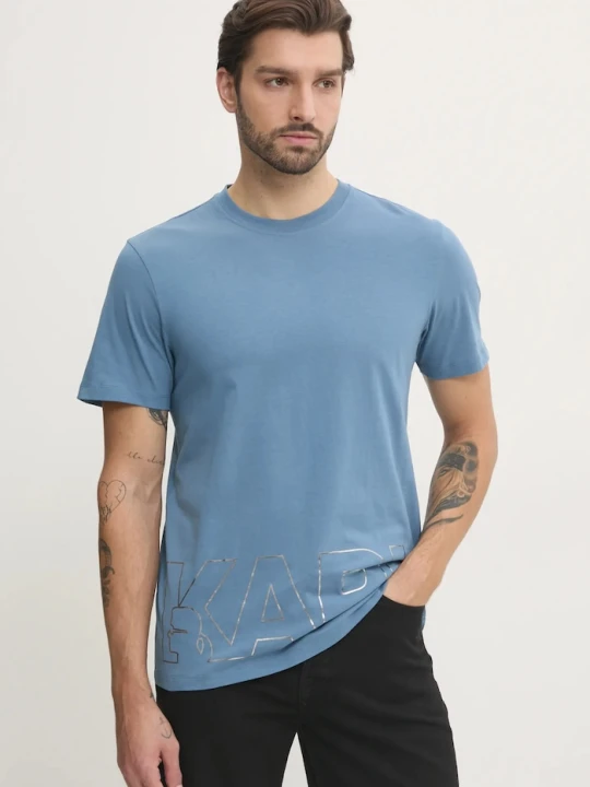 Zdjęcie produktu Karl Lagerfeld t-shirt bawełniany niebieski