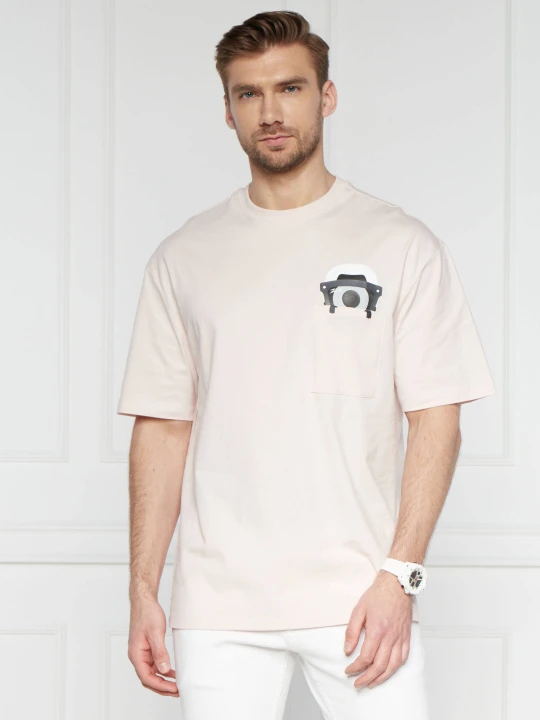 Zdjęcie produktu Karl Lagerfeld T-shirt CREWNECK | Regular Fit pudrowy róż