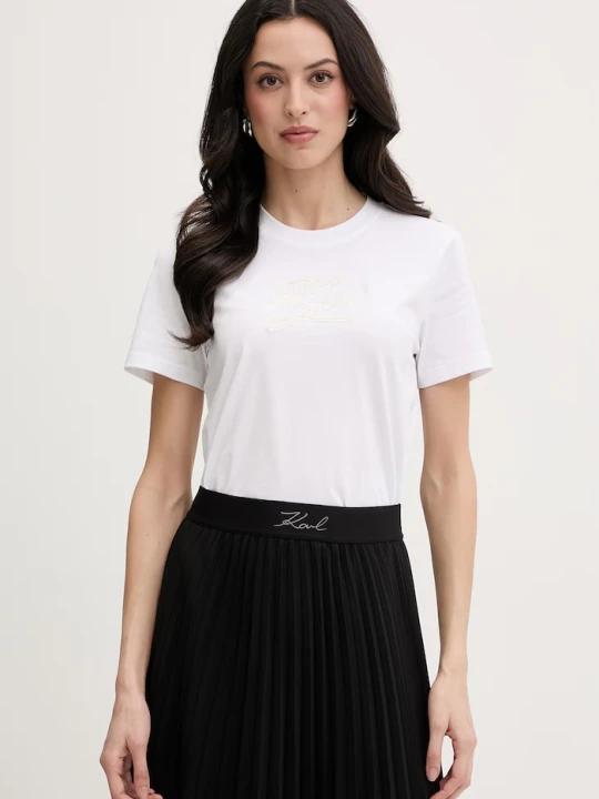 Zdjęcie produktu Karl Lagerfeld t-shirt damski bawełniany biały