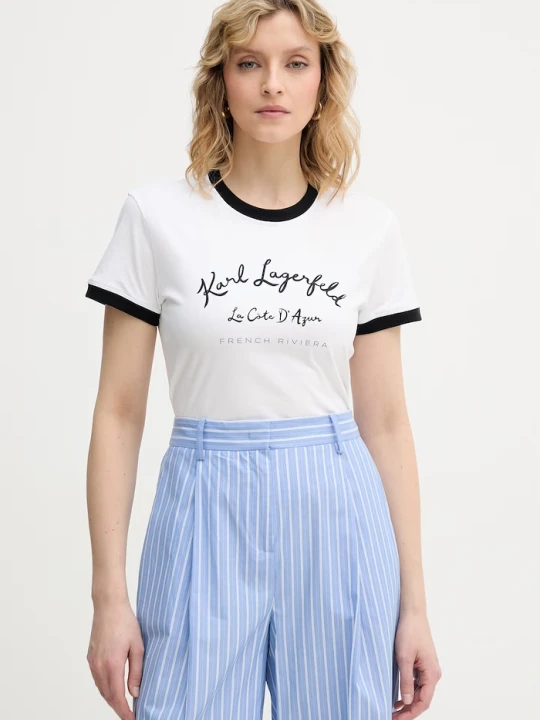 Zdjęcie produktu Karl Lagerfeld t-shirt damski bawełniany biały