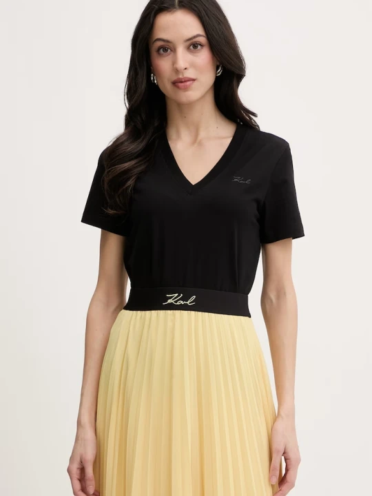 Zdjęcie produktu Karl Lagerfeld t-shirt damski bawełniany czarny