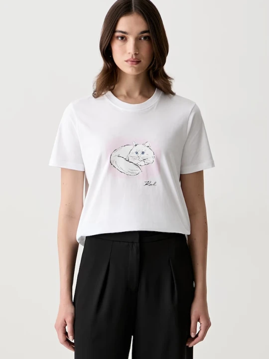 Zdjęcie produktu Karl Lagerfeld T-shirt damski bawełniany biały