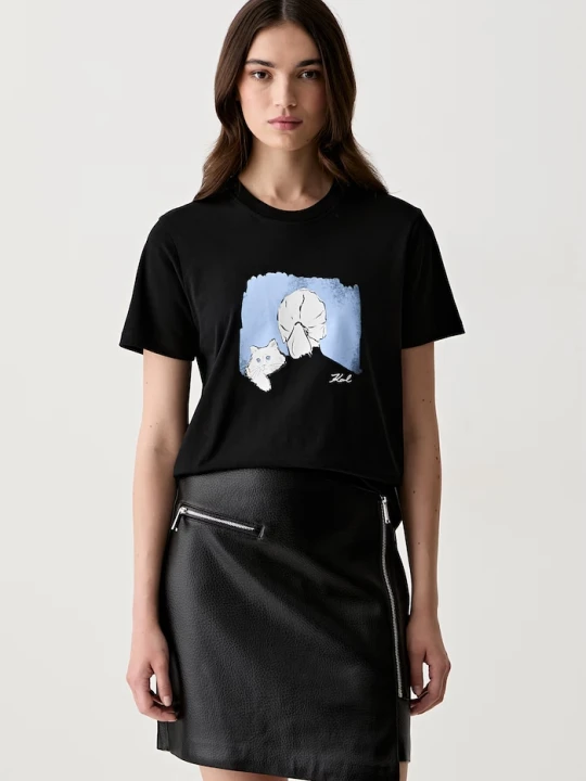 Zdjęcie produktu Karl Lagerfeld T-shirt damski bawełniany czarny