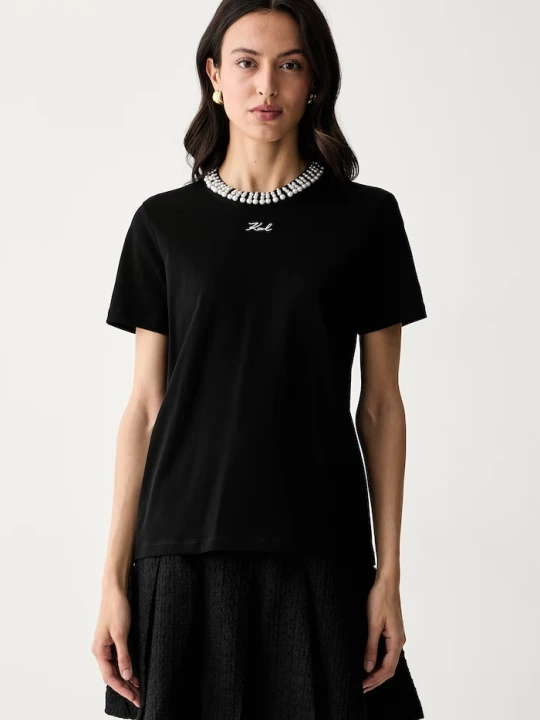 Zdjęcie produktu Karl Lagerfeld T-shirt damski bawełniany czarny