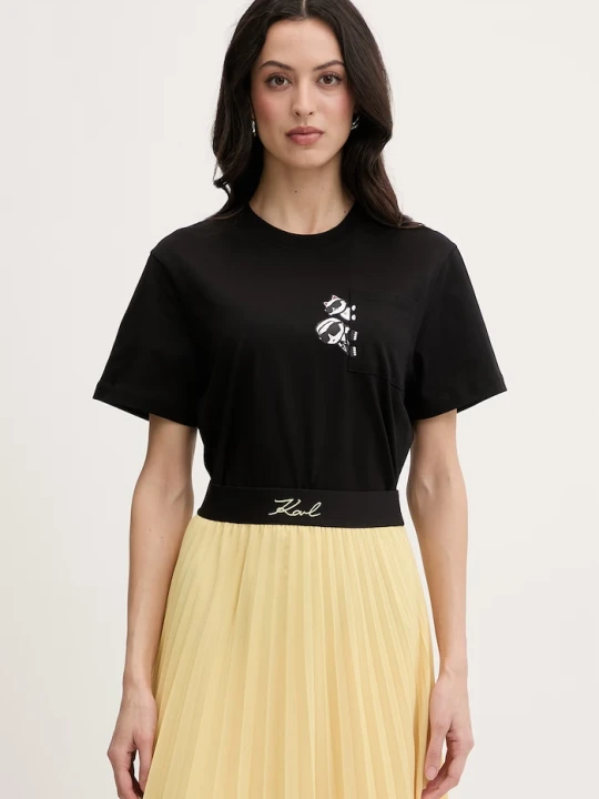 Zdjęcie produktu Karl Lagerfeld t-shirt damski bawełniany IKON czarny
