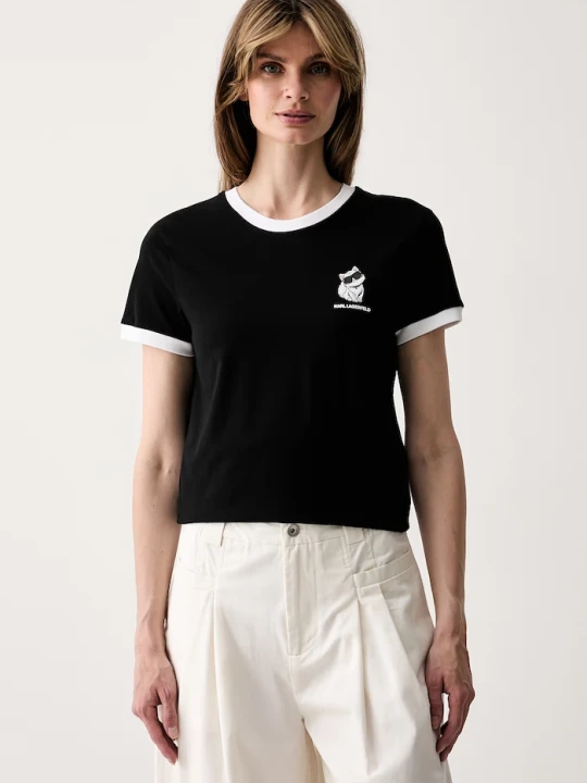 Zdjęcie produktu Karl Lagerfeld T-shirt damski bawełniany IKON czarny