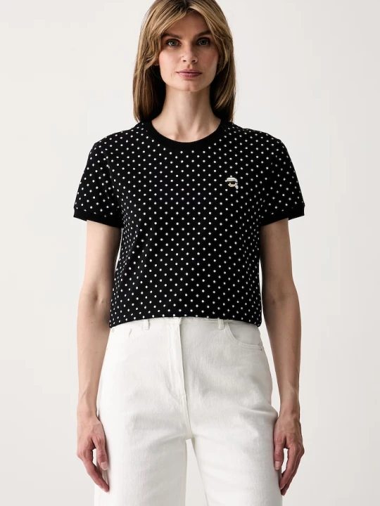 Zdjęcie produktu Karl Lagerfeld T-shirt damski bawełniany IKON czarny