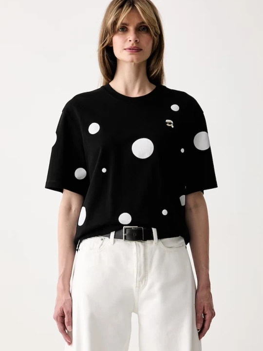 Zdjęcie produktu Karl Lagerfeld T-shirt damski bawełniany IKON czarny