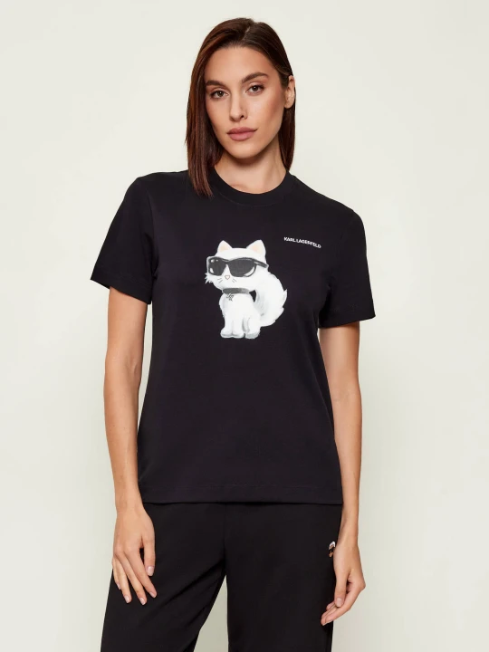 Zdjęcie produktu Karl Lagerfeld T-shirt IKON AQUARELLE | Regular Fit czarny