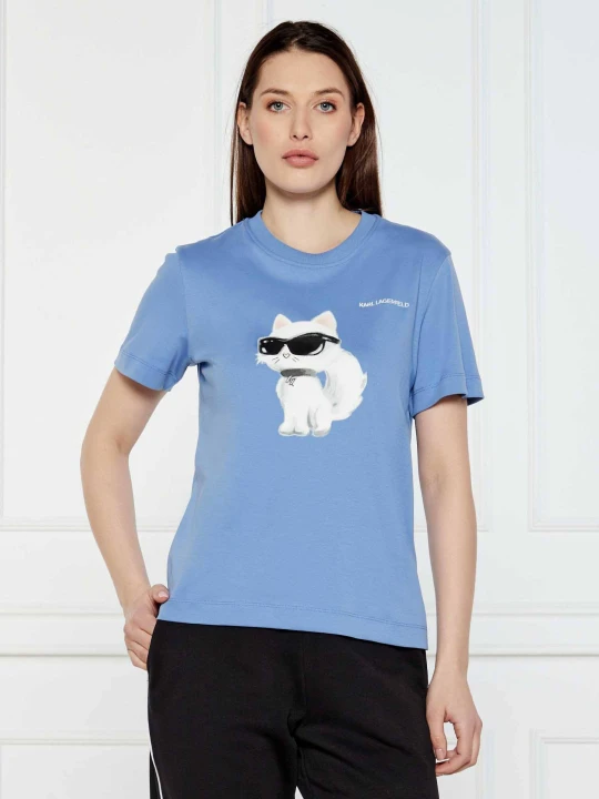 Zdjęcie produktu Karl Lagerfeld T-shirt IKON AQUARELLE | Regular Fit niebieski