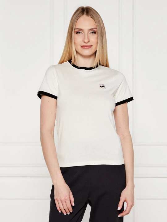 Zdjęcie produktu Karl Lagerfeld T-shirt ikon patch | Slim Fit ecru