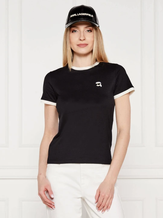 Zdjęcie produktu Karl Lagerfeld T-shirt ikon patch | Slim Fit czarny