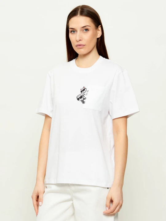 Zdjęcie produktu Karl Lagerfeld T-shirt Ikon Peek A Boo | Relaxed fit biały