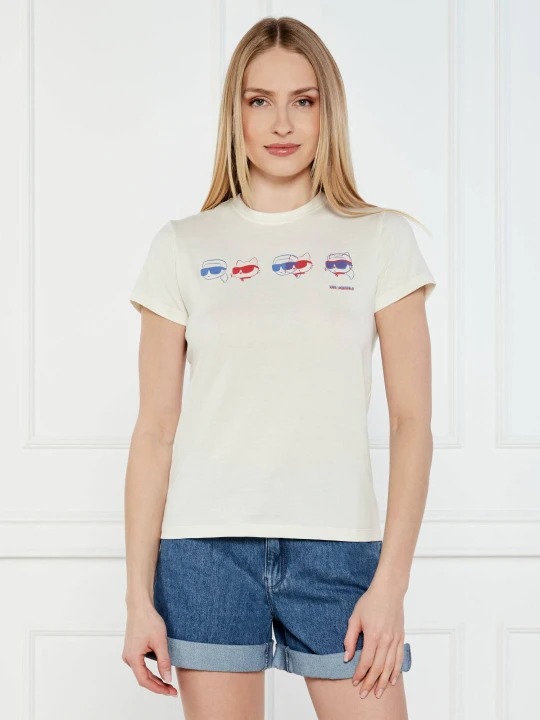 Zdjęcie produktu Karl Lagerfeld T-shirt IKON | Regular Fit kremowy