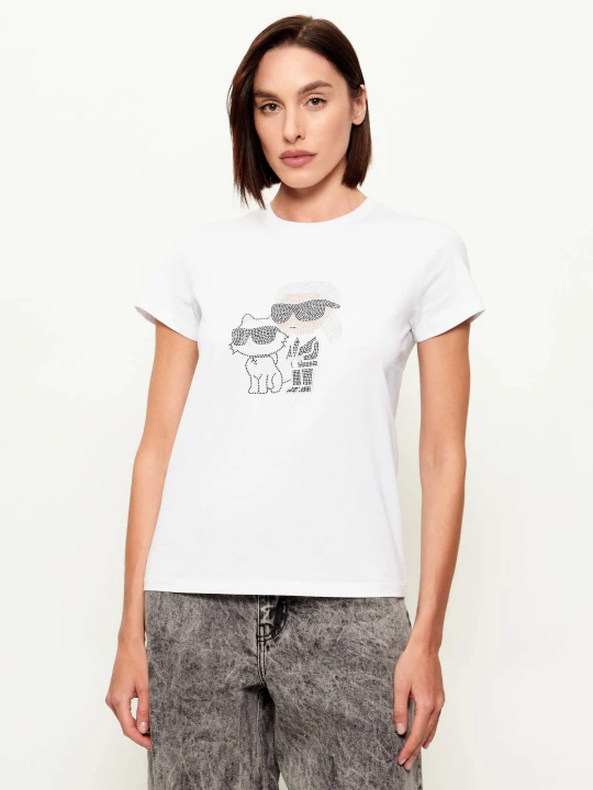Zdjęcie produktu Karl Lagerfeld T-shirt IKON RS DUO | Regular Fit biały