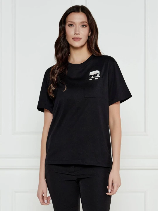 Zdjęcie produktu Karl Lagerfeld T-shirt IKON RS PEAK-A-BOO | Oversize fit czarny