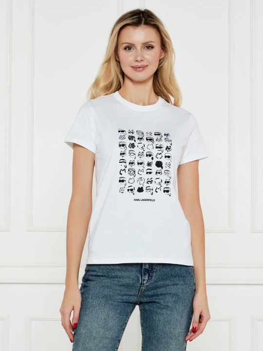 Zdjęcie produktu Karl Lagerfeld T-shirt IKON SEASONAL LOGO | Regular Fit biały