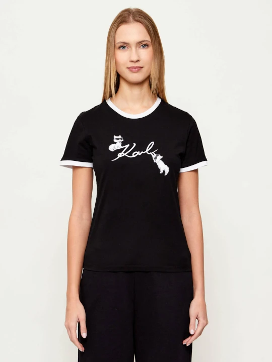 Zdjęcie produktu Karl Lagerfeld T-shirt Ikon Signature Choupette | Slim Fit czarny