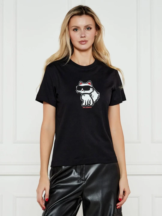 Zdjęcie produktu Karl Lagerfeld T-shirt IKON SKETCH CHOUPETTE | Regular Fit czarny