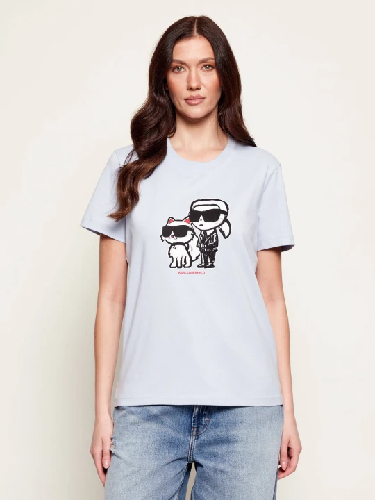 Zdjęcie produktu Karl Lagerfeld T-shirt IKON SKETCH DUO | Regular Fit błękitny