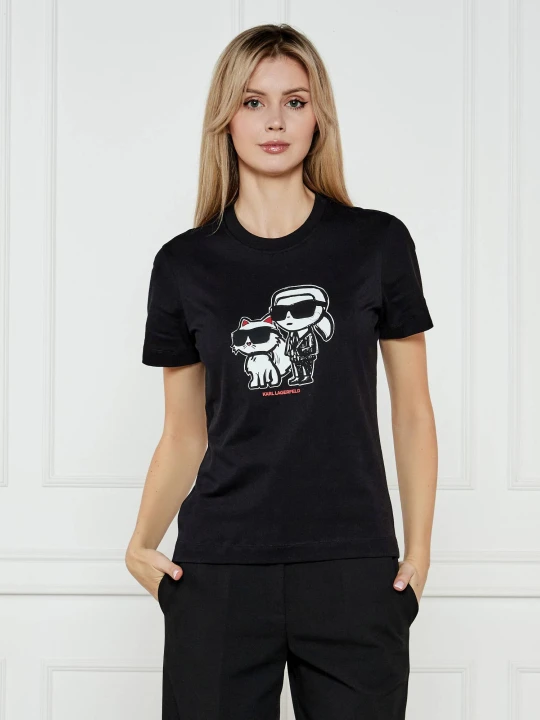 Zdjęcie produktu Karl Lagerfeld T-shirt IKON SKETCH DUO | Regular Fit czarny