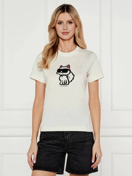 Zdjęcie produktu Karl Lagerfeld T-shirt IKON SKETCH | Regular Fit kremowy