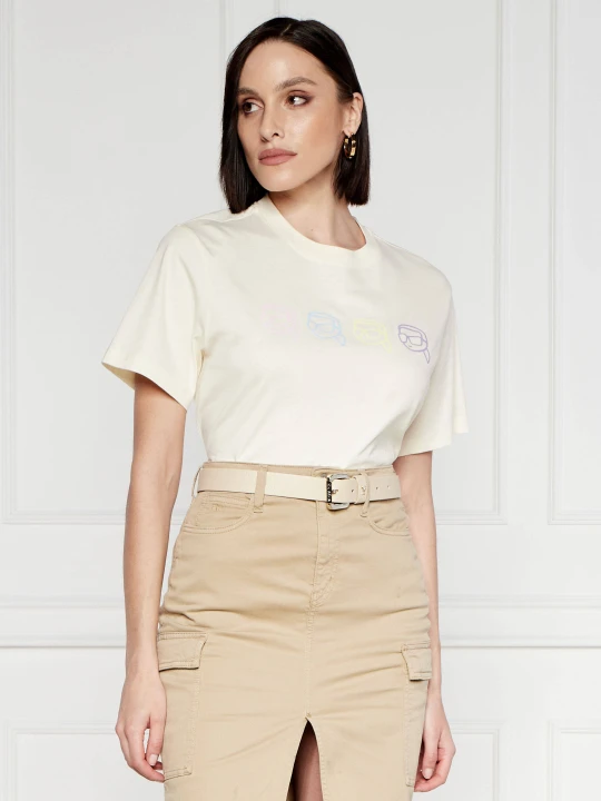 Zdjęcie produktu Karl Lagerfeld T-shirt ikonik 2.0 | Relaxed fit ecru