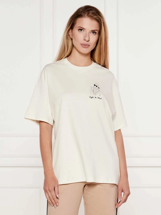 Zdjęcie produktu Karl Lagerfeld T-shirt Karl Lagerfeld x Jorge Parra | Oversize fit kremowy