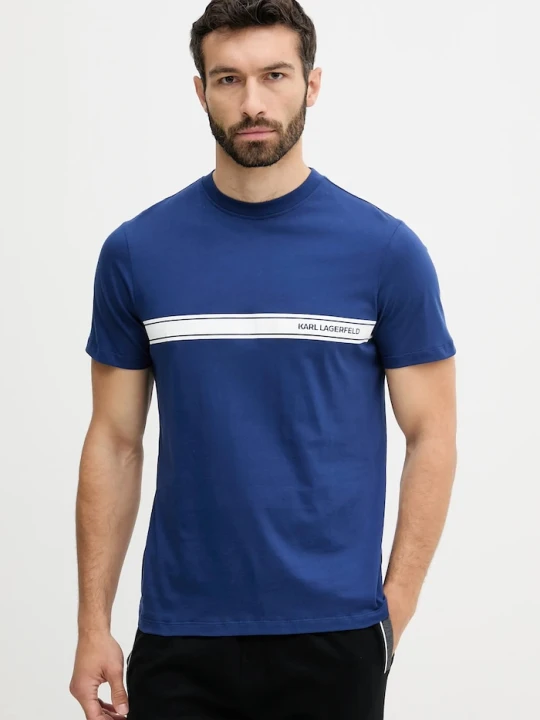 Zdjęcie produktu Karl Lagerfeld T-shirt męski bawełniany granatowy
