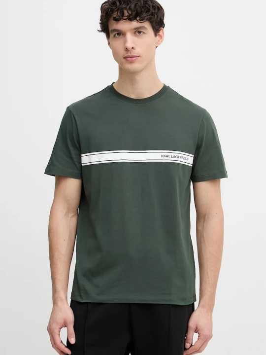 Zdjęcie produktu Karl Lagerfeld T-shirt męski bawełniany zielony