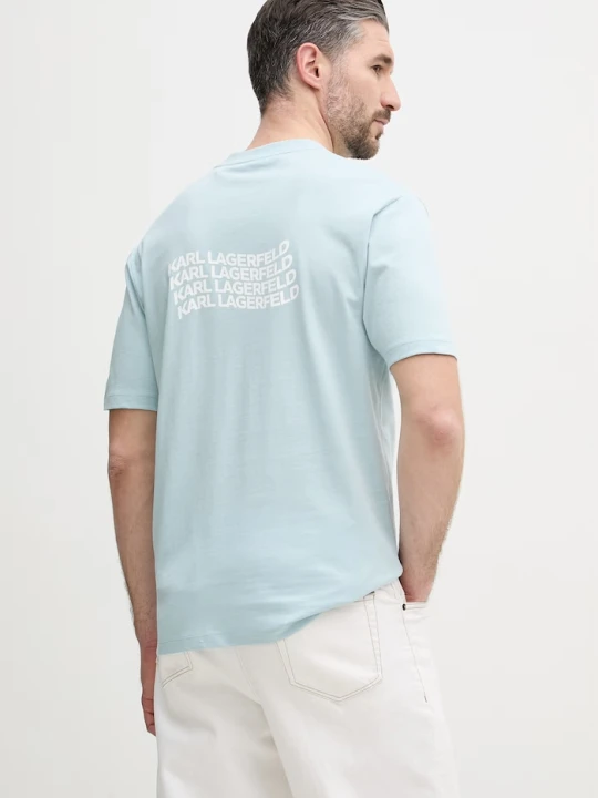 Zdjęcie produktu Karl Lagerfeld t-shirt męski bawełniany turkusowy