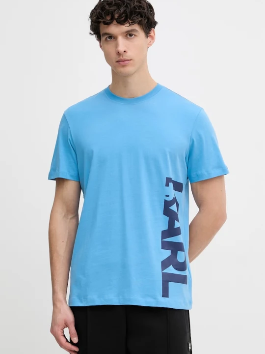 Zdjęcie produktu Karl Lagerfeld T-shirt męski bawełniany niebieski