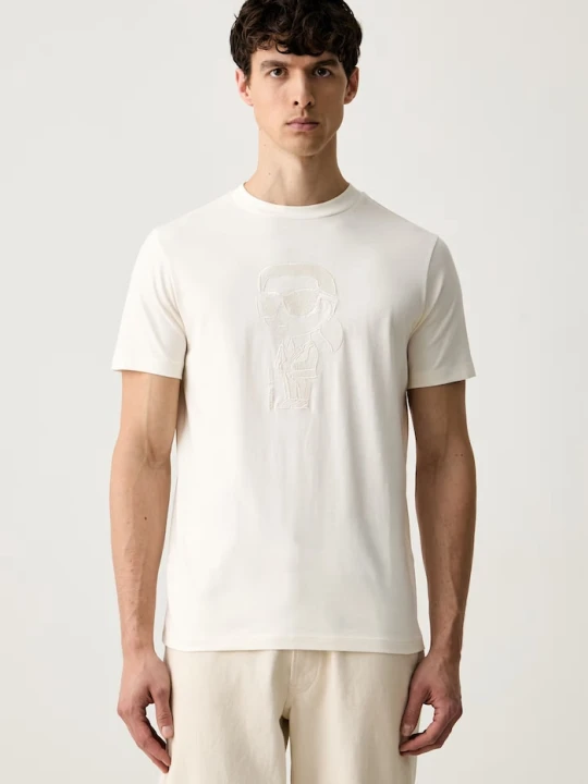 Zdjęcie produktu Karl Lagerfeld T-shirt męski bawełniany beżowy