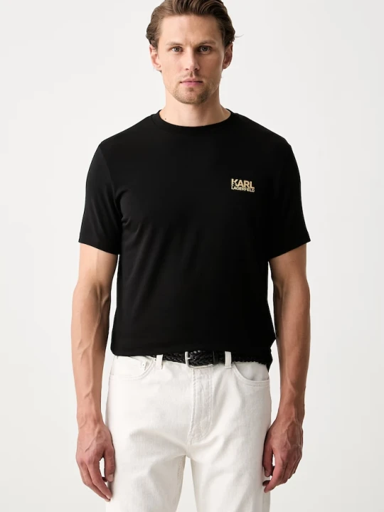 Zdjęcie produktu Karl Lagerfeld T-shirt męski bawełniany z elastanem czarny