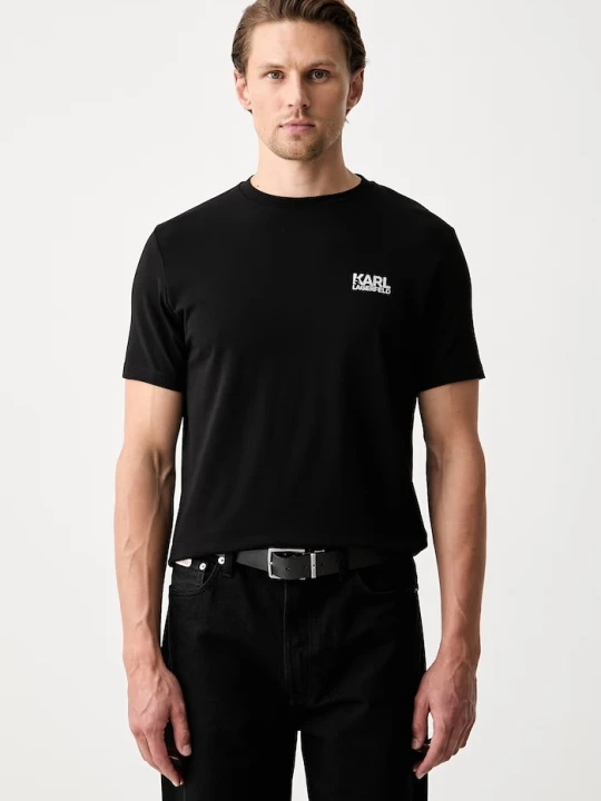 Zdjęcie produktu Karl Lagerfeld T-shirt męski bawełniany z elastanem czarny