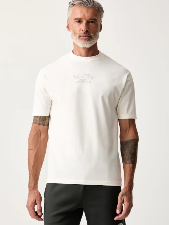 Zdjęcie produktu Karl Lagerfeld T-shirt męski bawełniany z elastanem beżowy