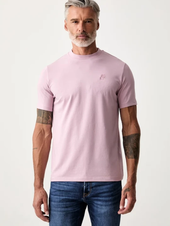 Zdjęcie produktu Karl Lagerfeld T-shirt męski bawełniany z elastanem różowy