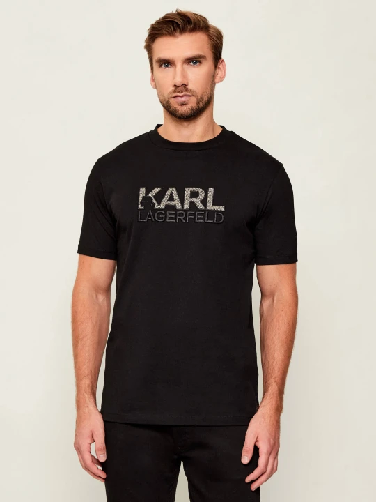 Zdjęcie produktu Karl Lagerfeld T-shirt | Regular Fit | z dodatkiem wełny czarny