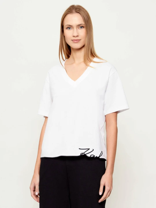 Zdjęcie produktu Karl Lagerfeld T-shirt signature | Oversize fit biały
