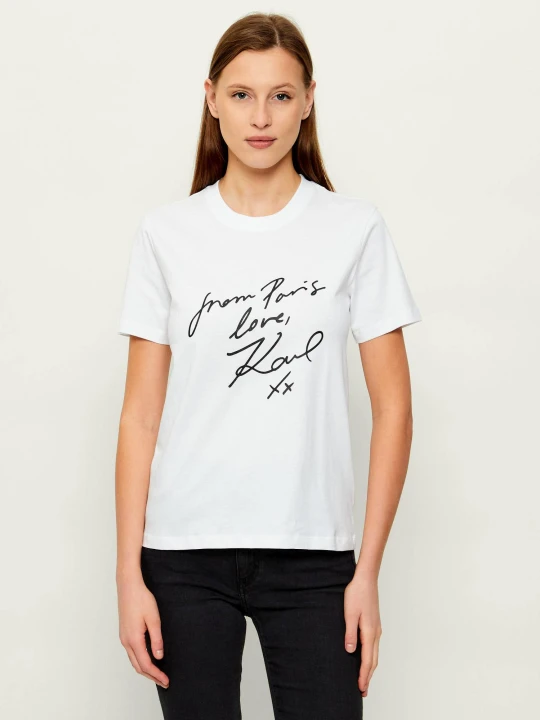 Zdjęcie produktu Karl Lagerfeld T-shirt With love | Regular Fit biały