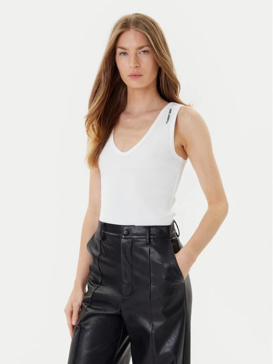 Zdjęcie produktu KARL LAGERFELD Top A3W17005 Biały Slim Fit