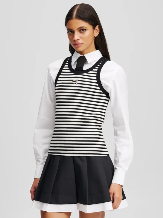 Zdjęcie produktu Karl Lagerfeld top bawełniany IKON czarny