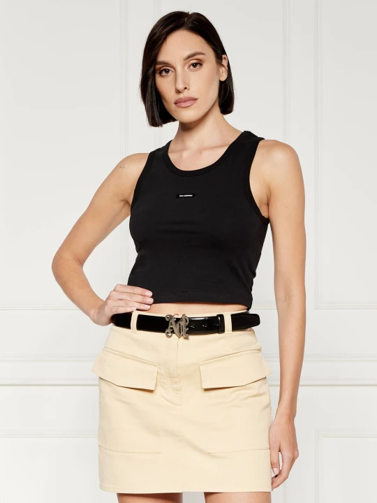 Zdjęcie produktu Karl Lagerfeld Top Essential | Cropped Fit czarny