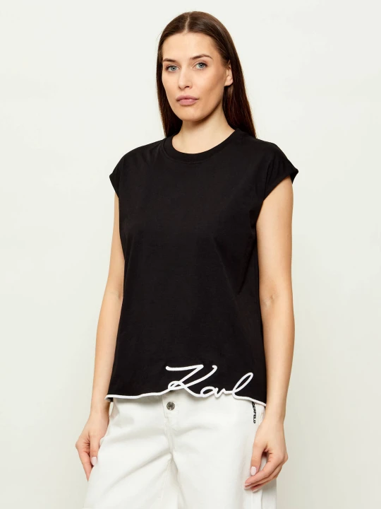 Zdjęcie produktu Karl Lagerfeld Top Signature | Regular Fit czarny