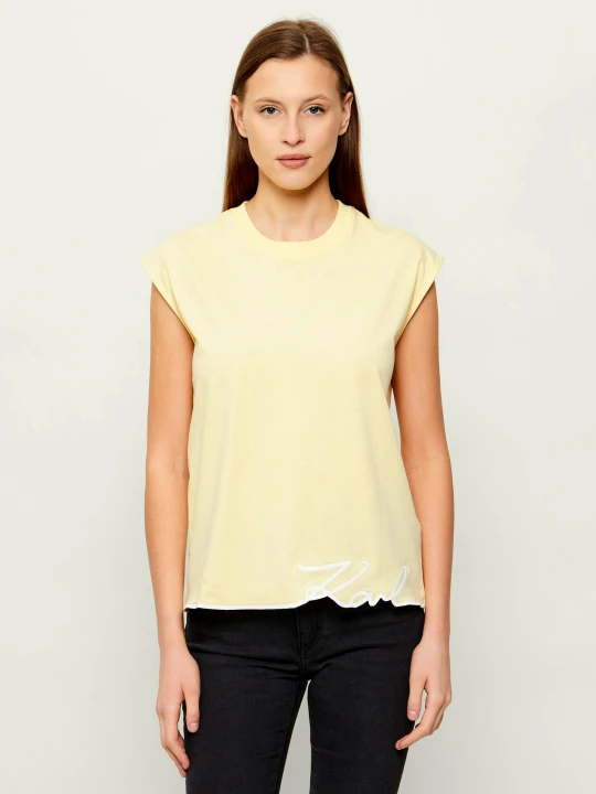 Zdjęcie produktu Karl Lagerfeld Top Signature | Regular Fit żółty