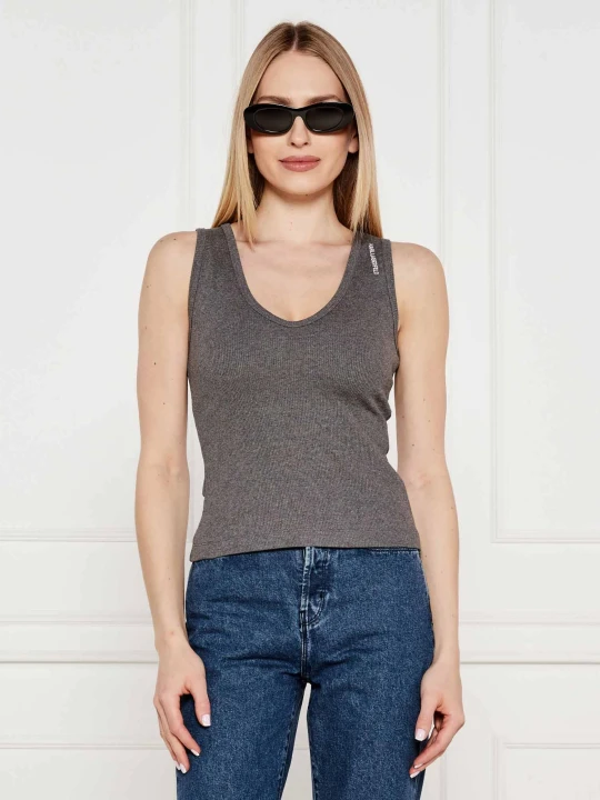 Zdjęcie produktu Karl Lagerfeld Top | Slim Fit szary