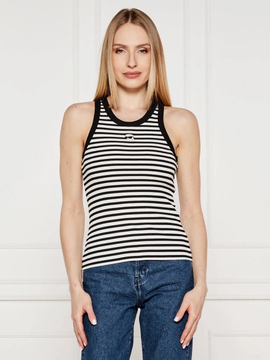 Zdjęcie produktu Karl Lagerfeld Top | Slim Fit czarny