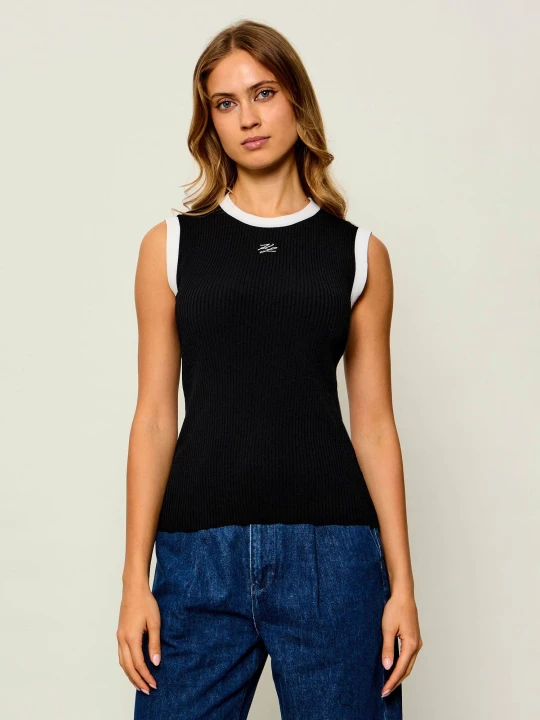 Zdjęcie produktu Karl Lagerfeld Top | Slim Fit czarny