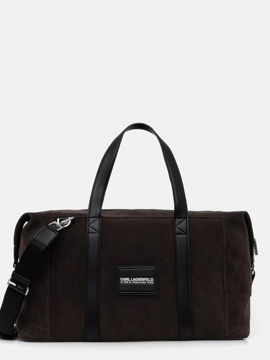 Zdjęcie produktu Karl Lagerfeld torba męska z imitacji zamszu brązowy